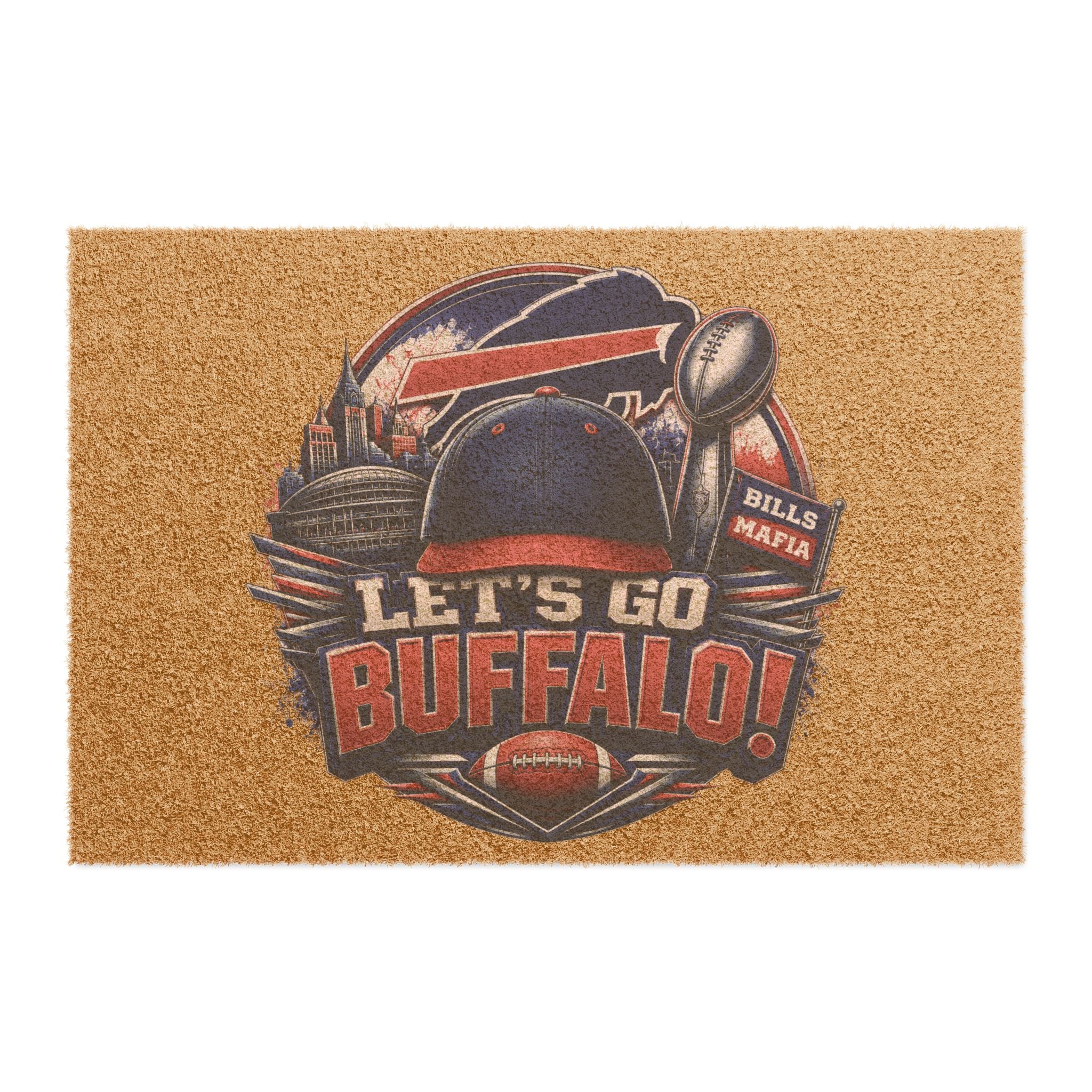 Let's Go Buffalo! Football Doormat — Buffalo Bills Fan Welcome Mat