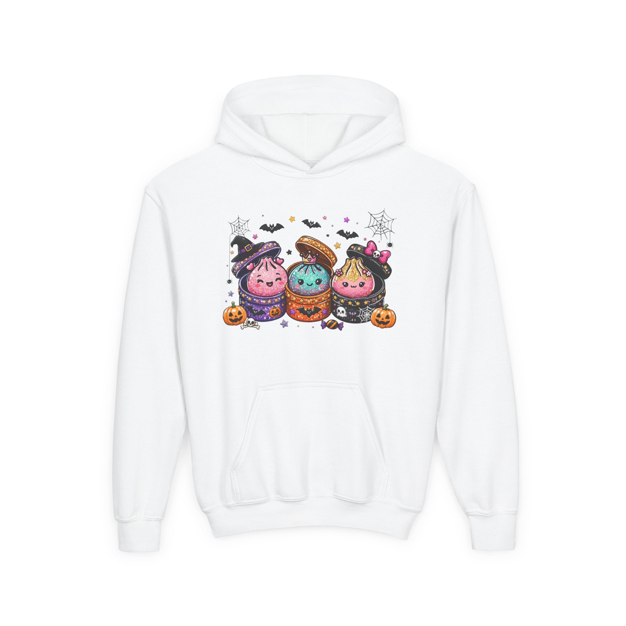Youth Halloween Truffle Trio Hoodie — Cute Trick-or-Treat Pumpkin Kids Sweatshirt