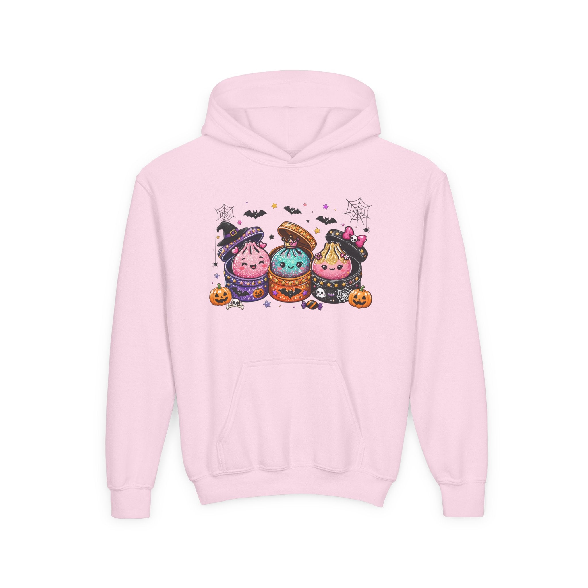 Youth Halloween Truffle Trio Hoodie — Cute Trick-or-Treat Pumpkin Kids Sweatshirt