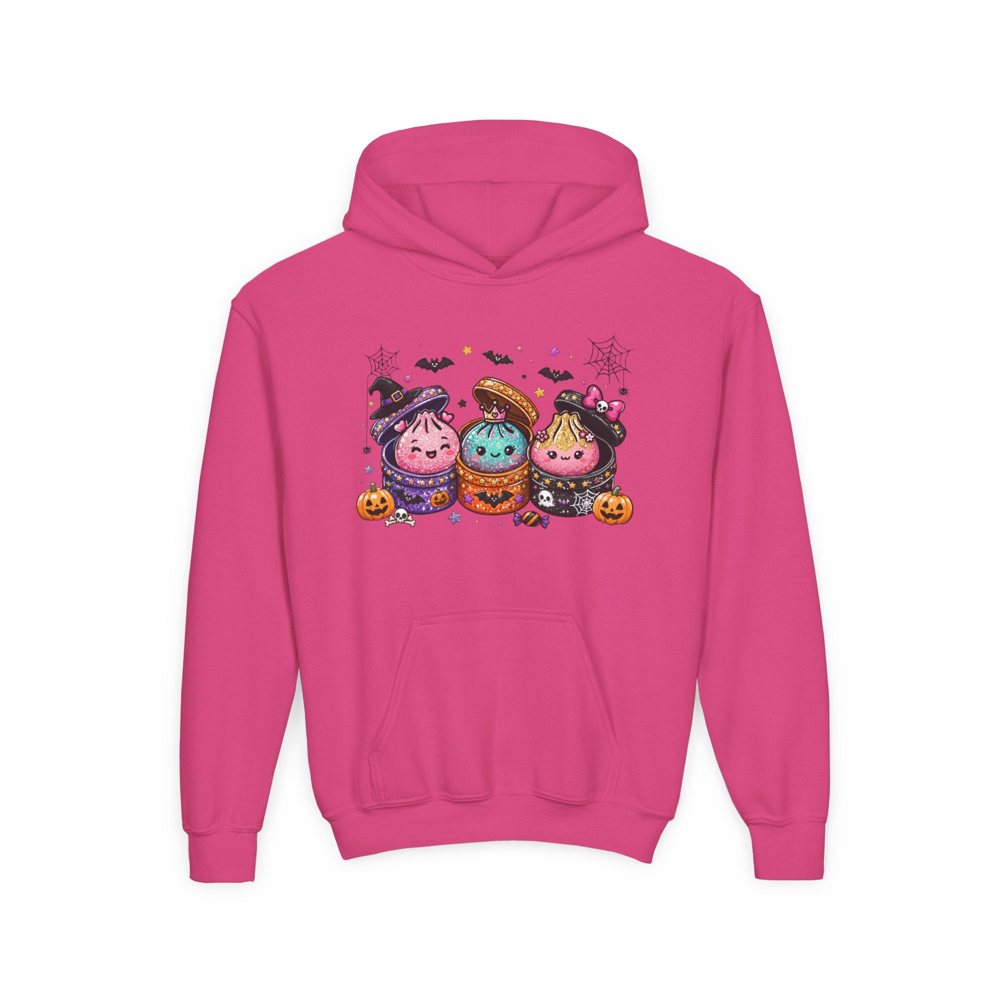 Youth Halloween Truffle Trio Hoodie — Cute Trick-or-Treat Pumpkin Kids Sweatshirt