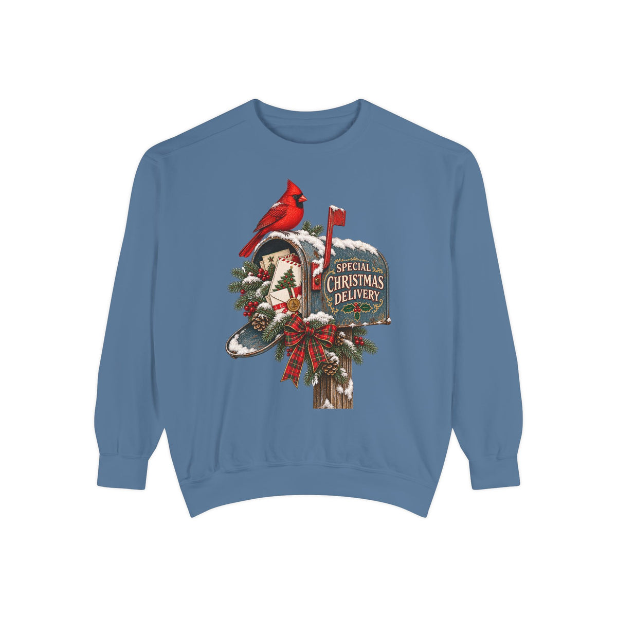 Christmas Cardinal Mailbox Sweatshirt