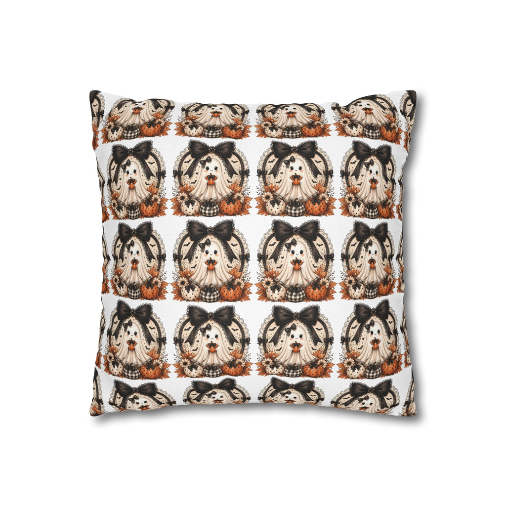 Halloween Pumpkin Girl Decorative Pillowcase — Cute Spooky Fall Throw Pillow Cover