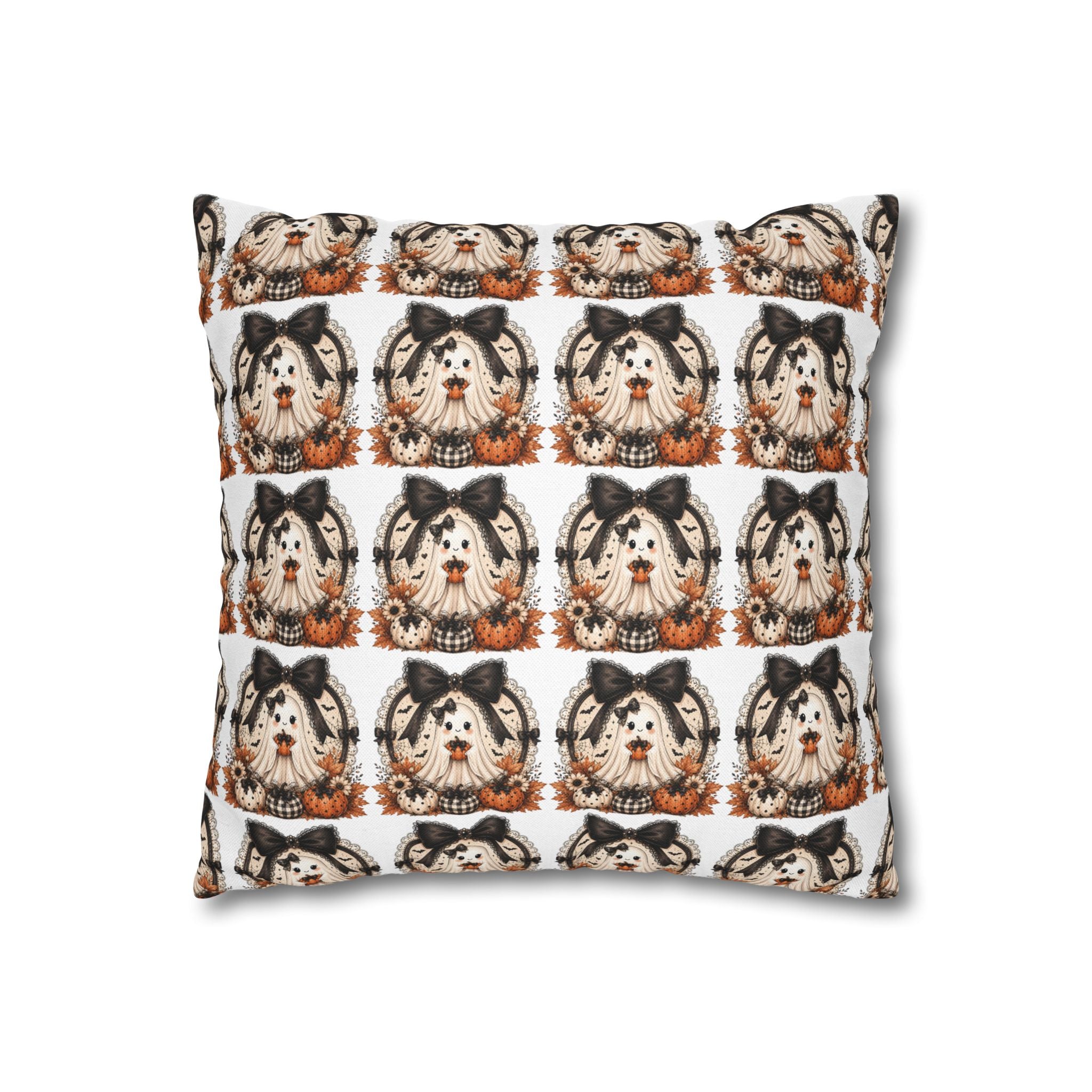 Halloween Pumpkin Girl Decorative Pillowcase — Cute Spooky Fall Throw Pillow Cover