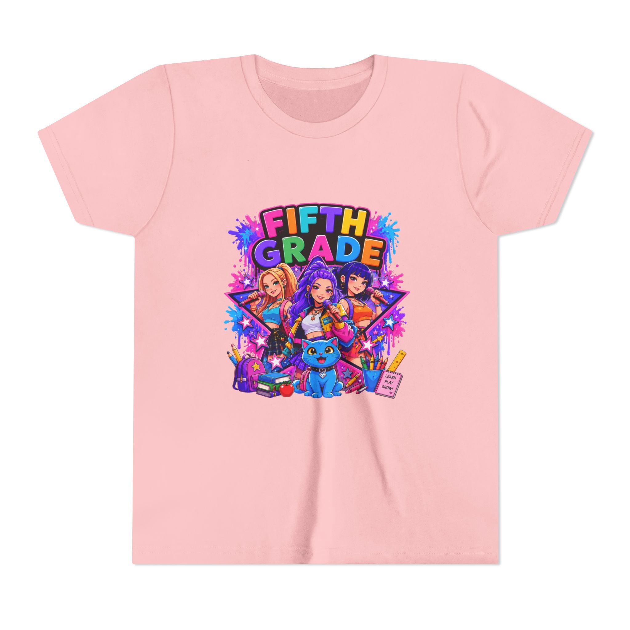 Fifth Grade Kids Tee – Colorful Back-to-School Graphic Shirt for Girls & Boys