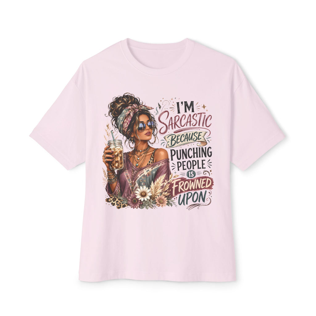 Sarcastic Woman Graphic Tee - Oversized Boxy Shirt