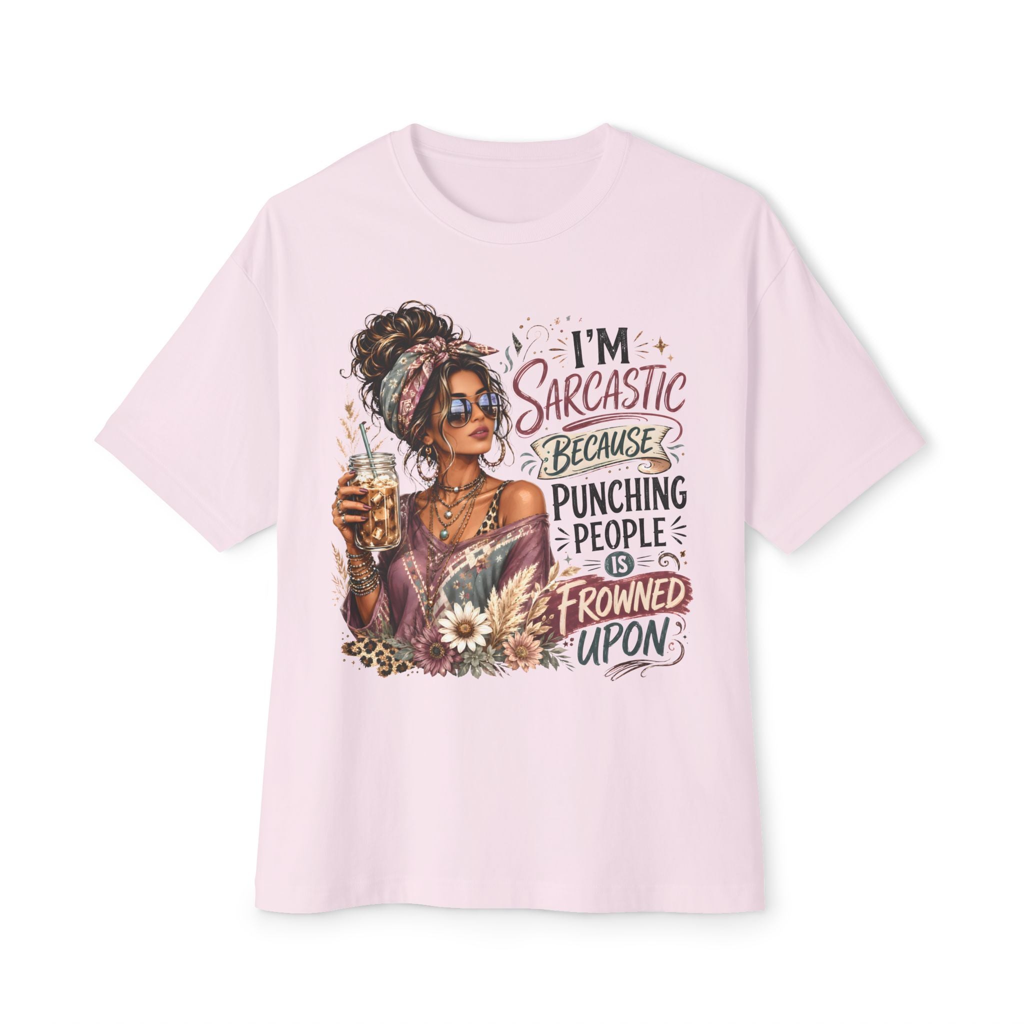 Sarcastic Woman Graphic Tee - Oversized Boxy Shirt