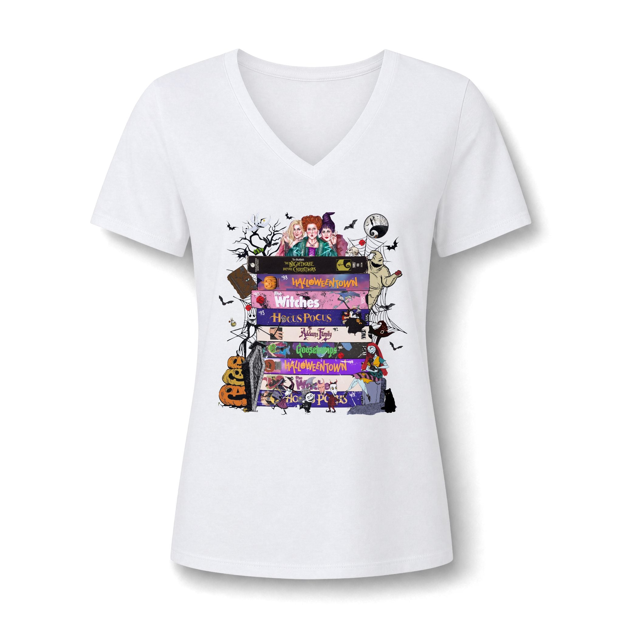 Book Stack V-Neck Tee