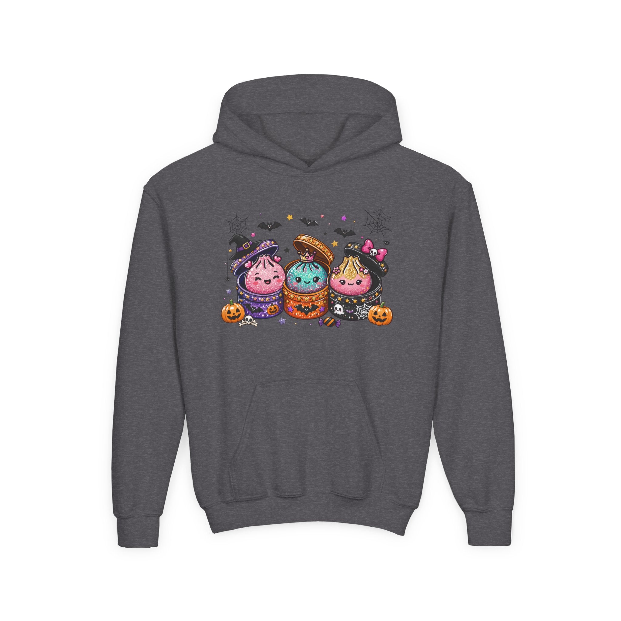 Youth Halloween Truffle Trio Hoodie — Cute Trick-or-Treat Pumpkin Kids Sweatshirt