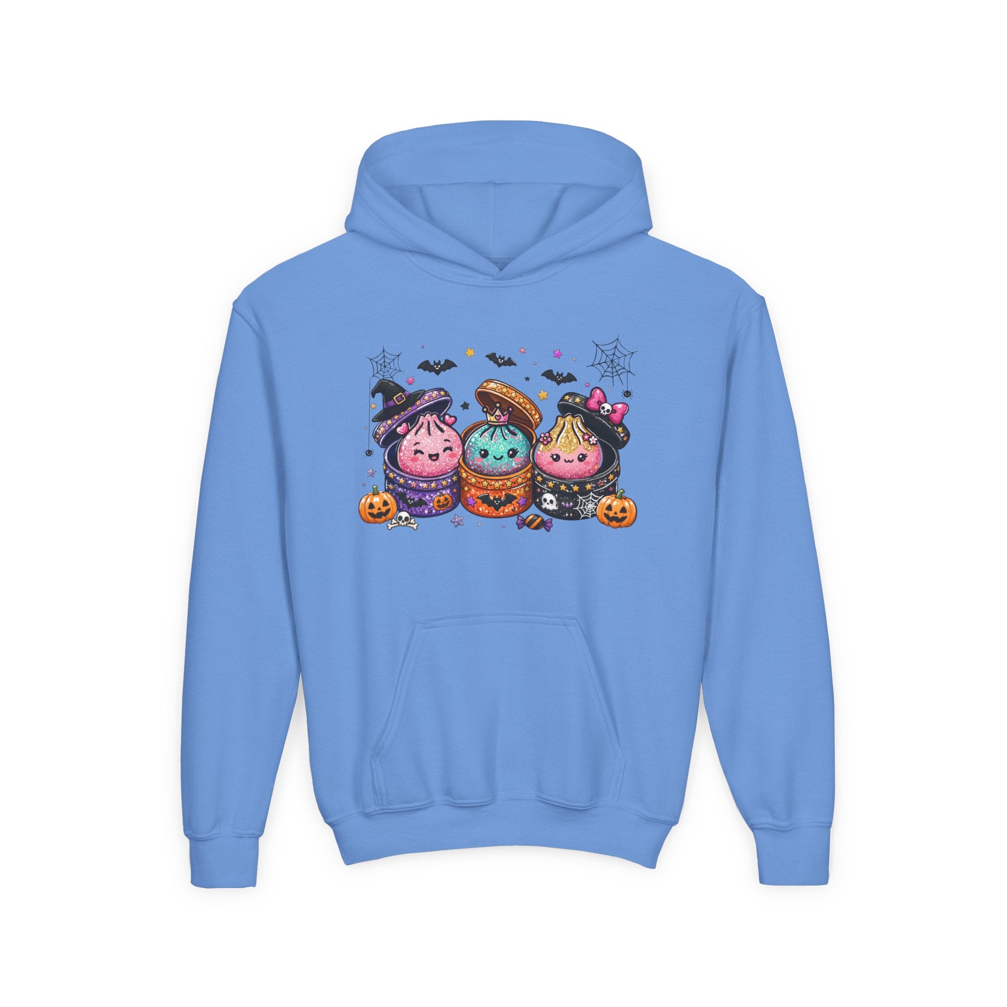 Youth Halloween Truffle Trio Hoodie — Cute Trick-or-Treat Pumpkin Kids Sweatshirt
