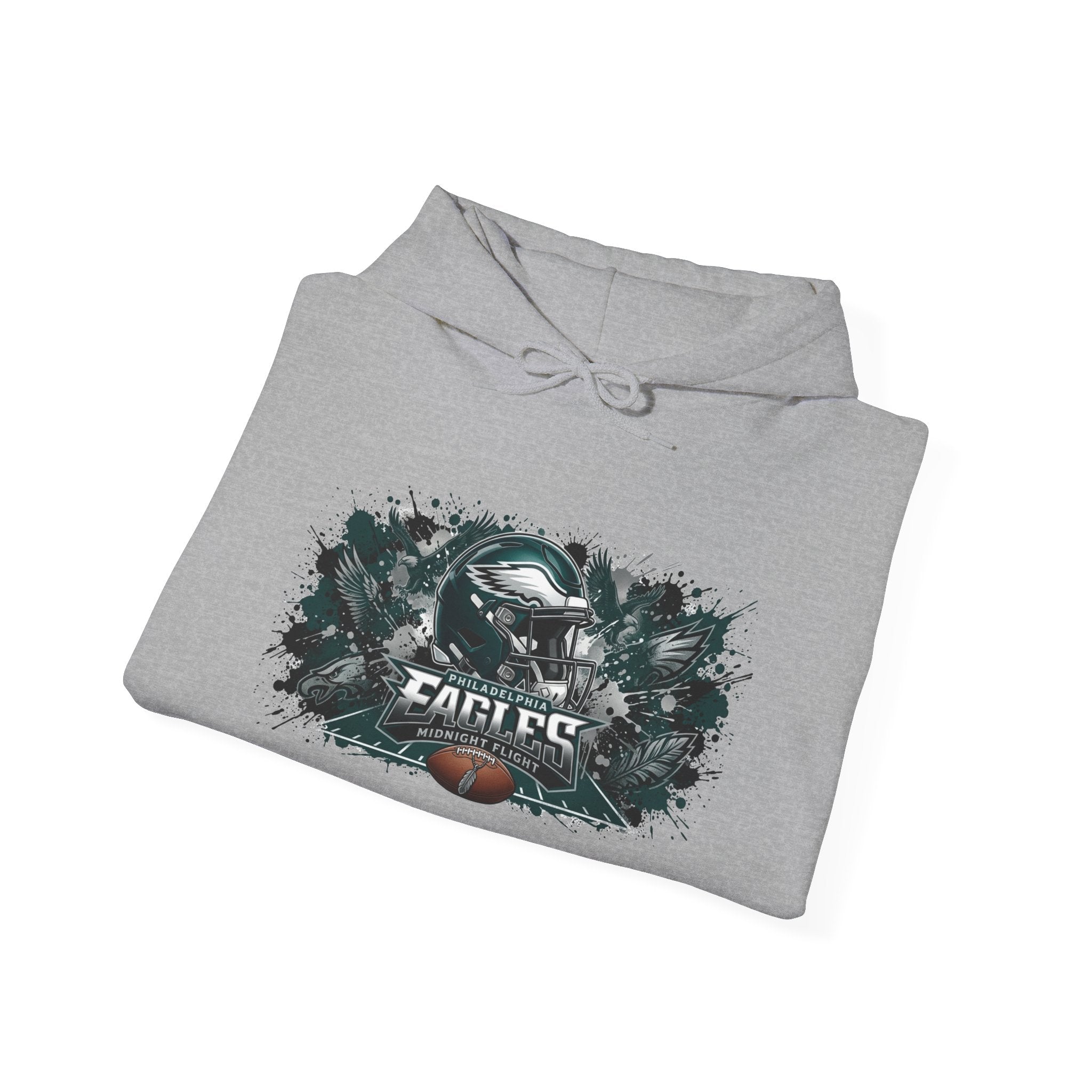 Eagles Football Hoodie – Distressed Team Logo Pullover
