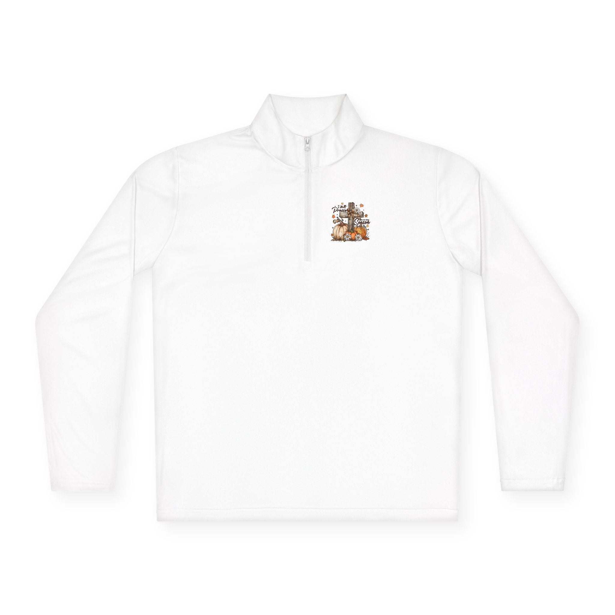 Autumn Cross & Pumpkins Quarter-Zip Pullover