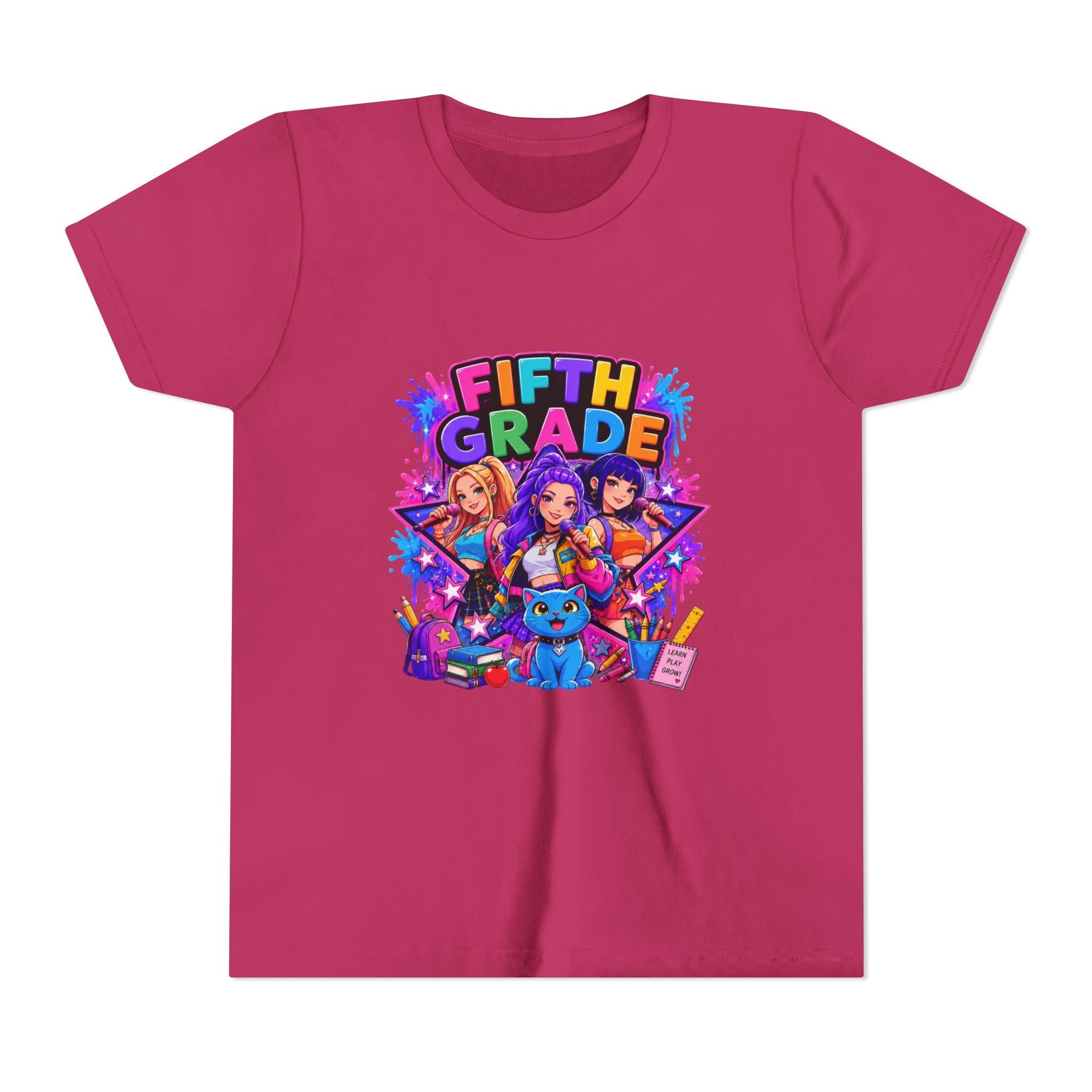 Fifth Grade Kids Tee – Colorful Back-to-School Graphic Shirt for Girls & Boys