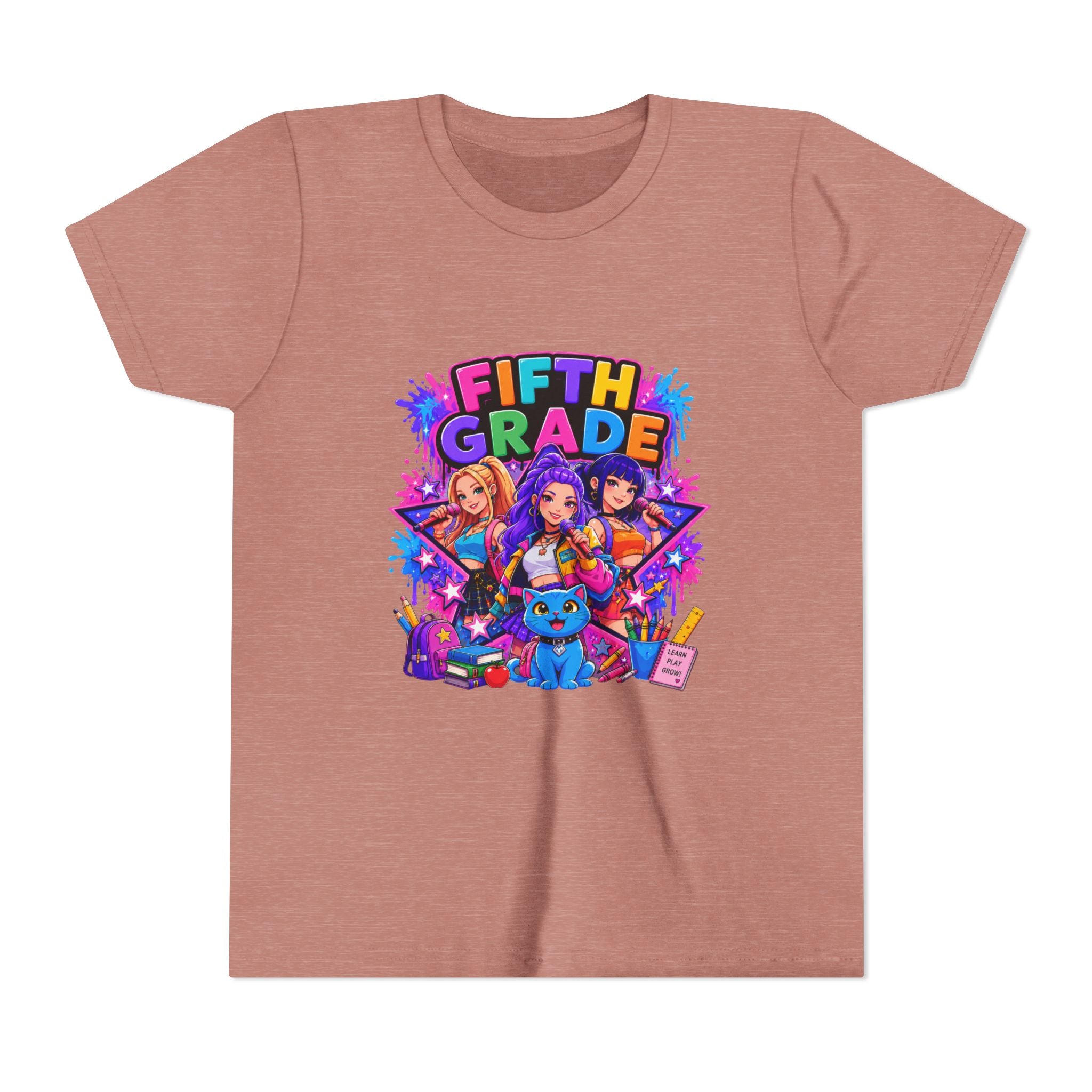 Fifth Grade Kids Tee – Colorful Back-to-School Graphic Shirt for Girls & Boys