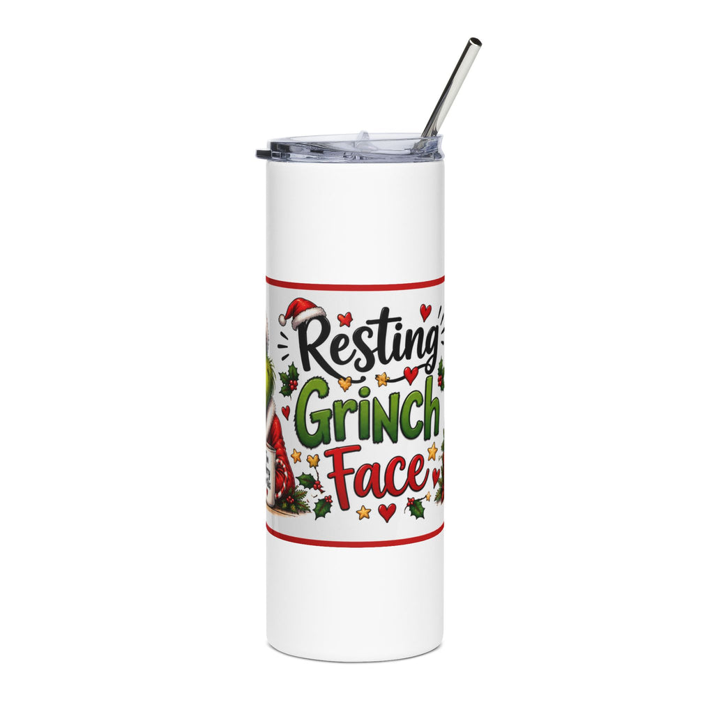 Resting Grinch Face 20oz Stainless Steel Tumbler — Christmas Travel Cup