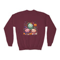 Kids Halloween Crewneck Sweatshirt — Cute Pumpkin Monsters Graphic