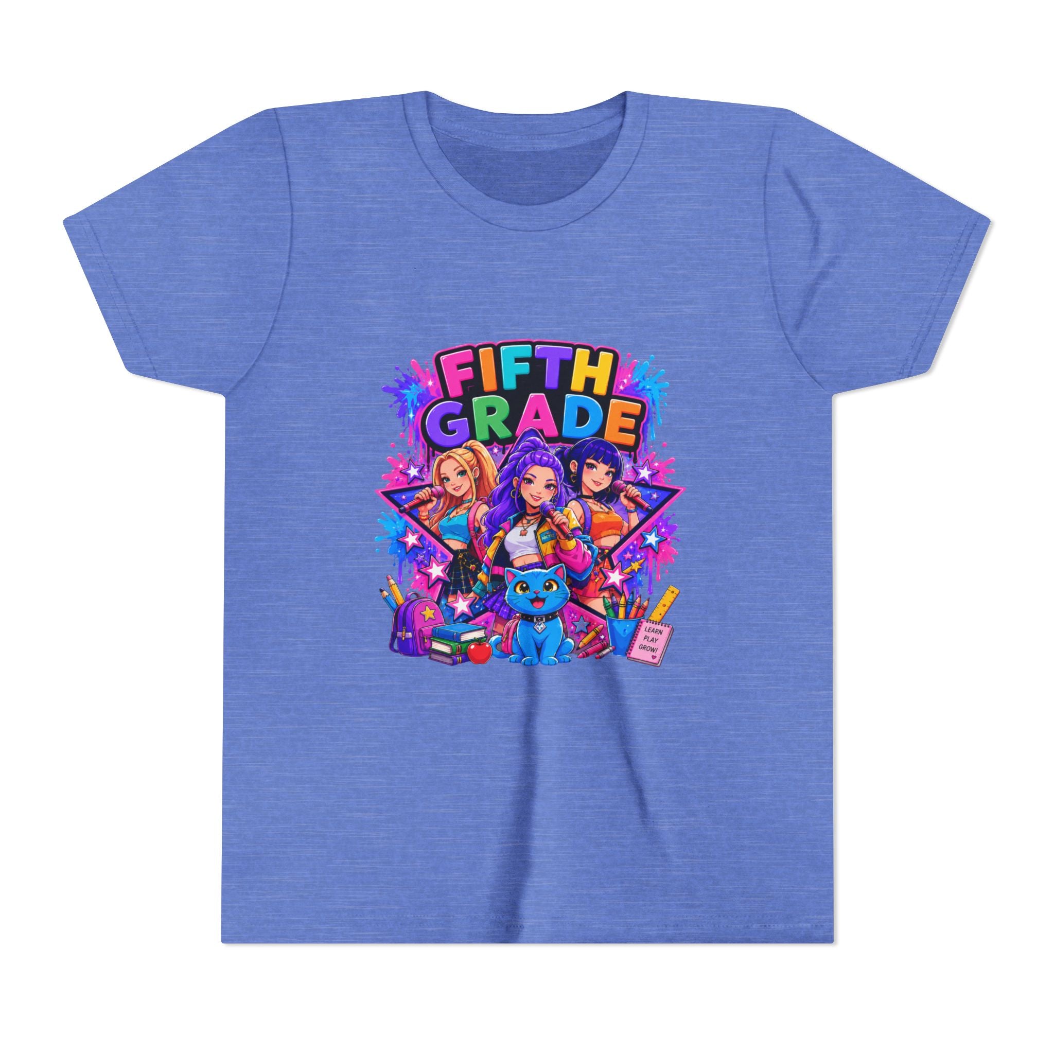 Fifth Grade Kids Tee – Colorful Back-to-School Graphic Shirt for Girls & Boys