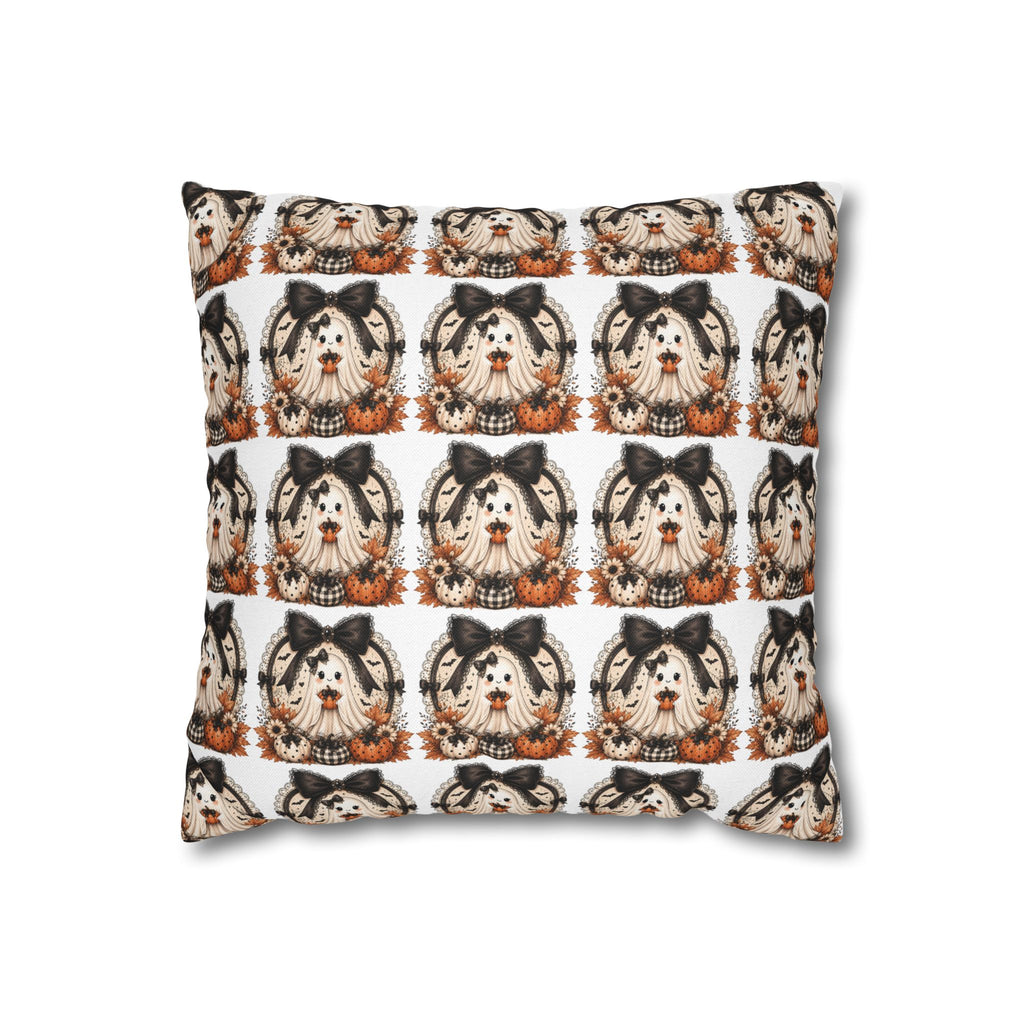 Halloween Pumpkin Girl Decorative Pillowcase — Cute Spooky Fall Throw Pillow Cover