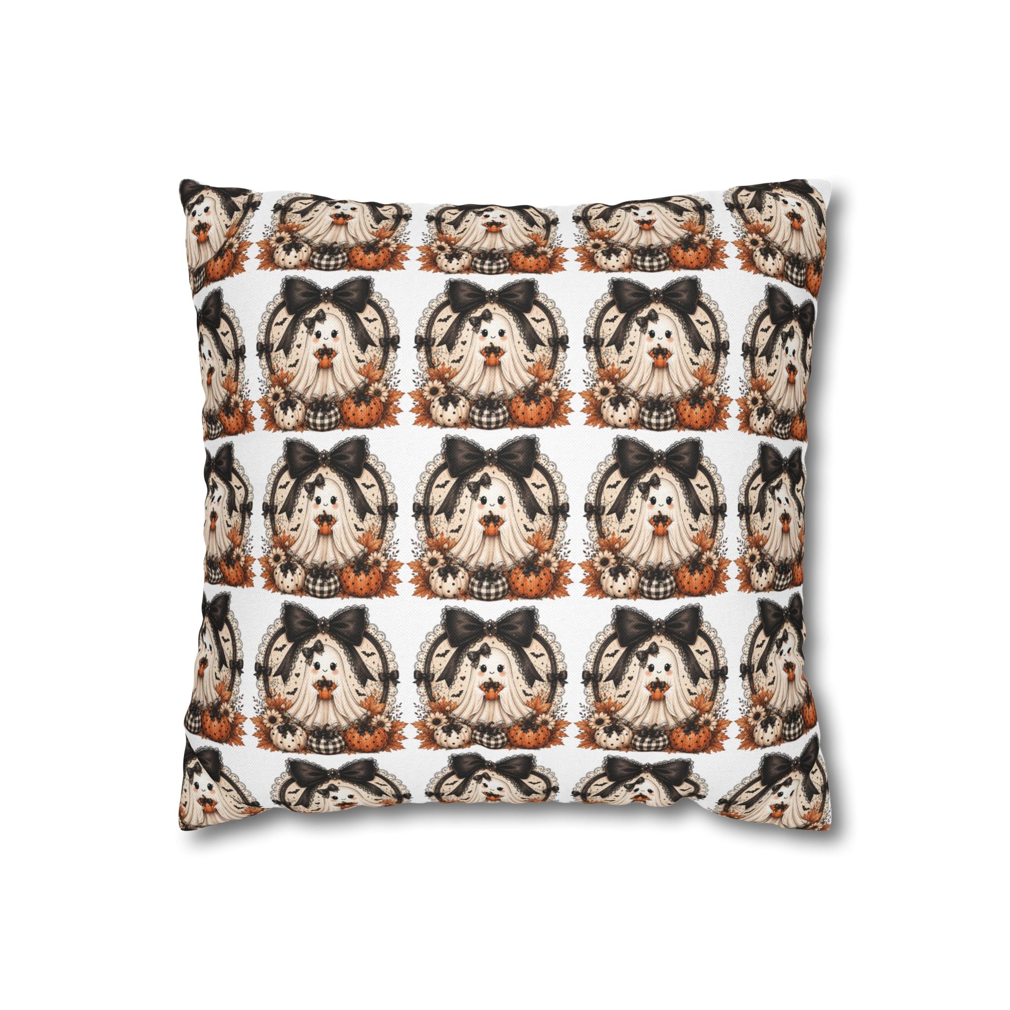 Halloween Pumpkin Girl Decorative Pillowcase — Cute Spooky Fall Throw Pillow Cover