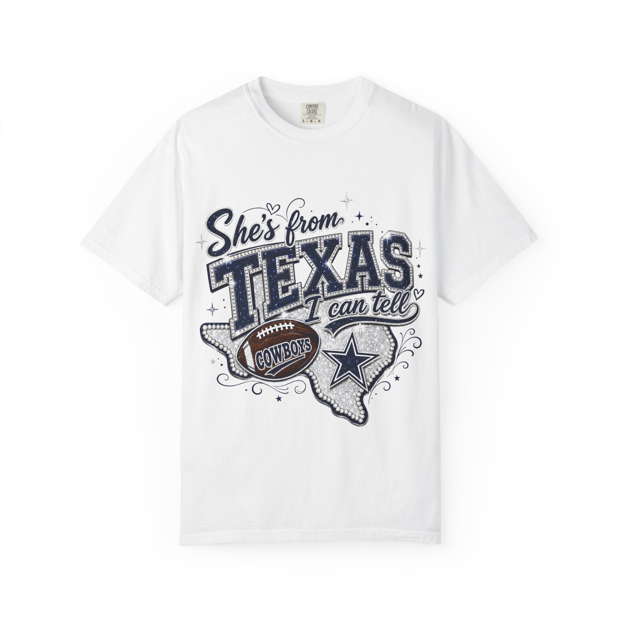 She's From Texas I Can Tell Tee — Dallas Cowboys Vintage Football Graphic T-Shirt