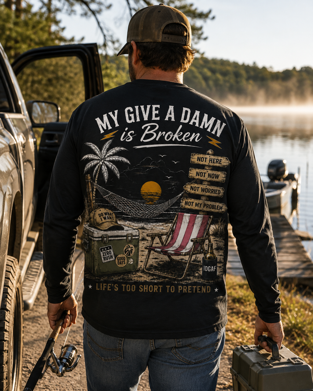 Long Sleeve T-Shirt — “Too Old to Care