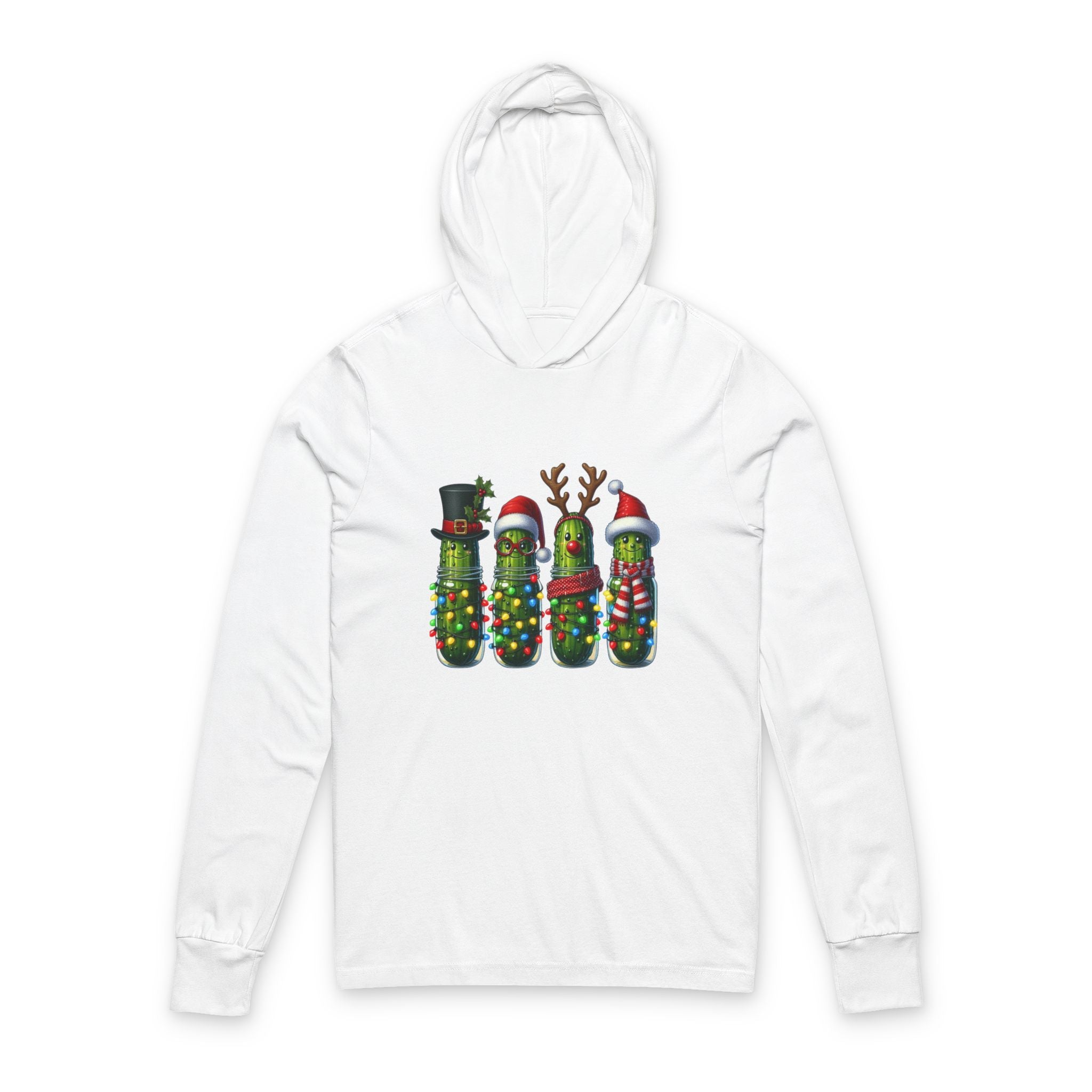Christmas Pickle Family Hooded Long Sleeve Tee