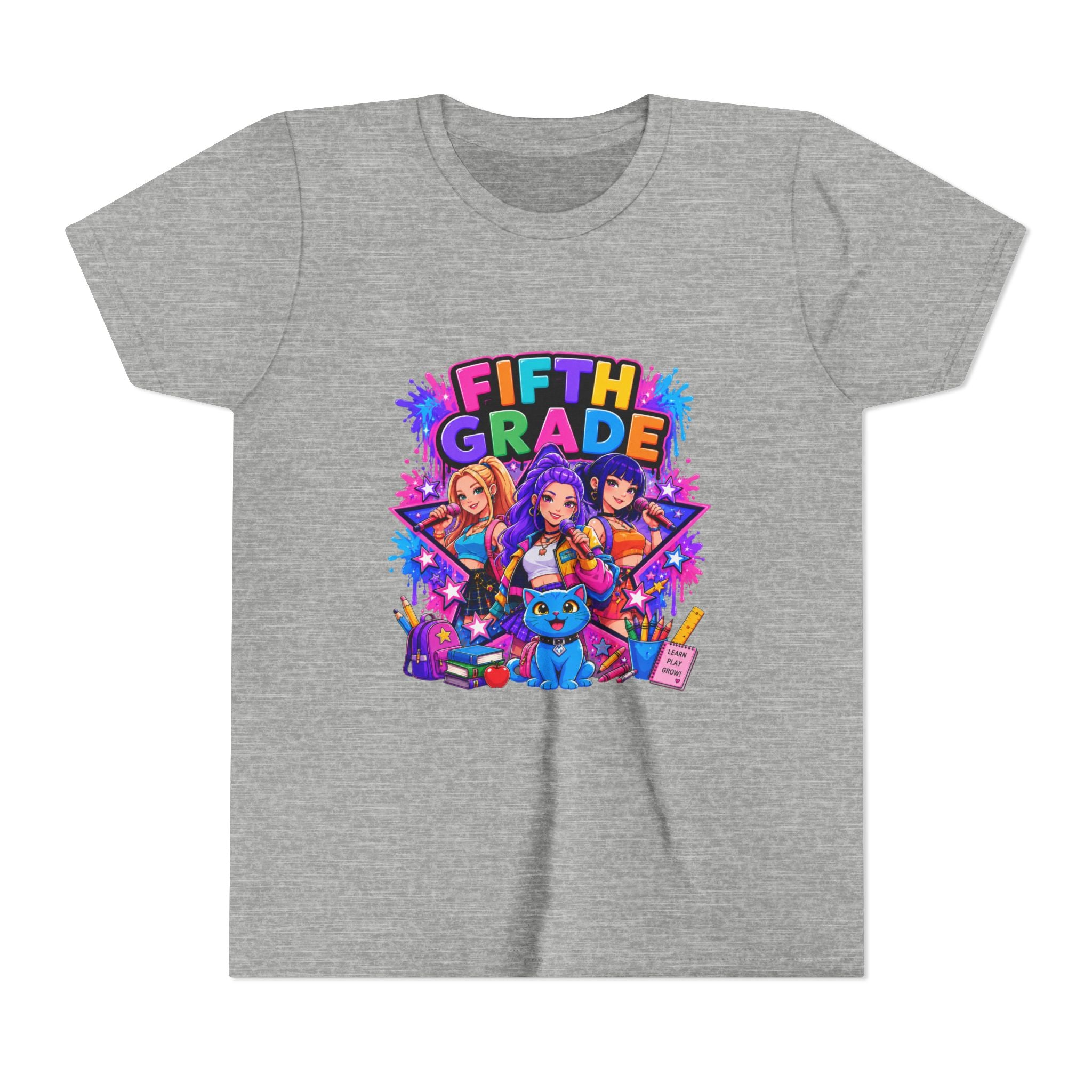 Fifth Grade Kids Tee – Colorful Back-to-School Graphic Shirt for Girls & Boys