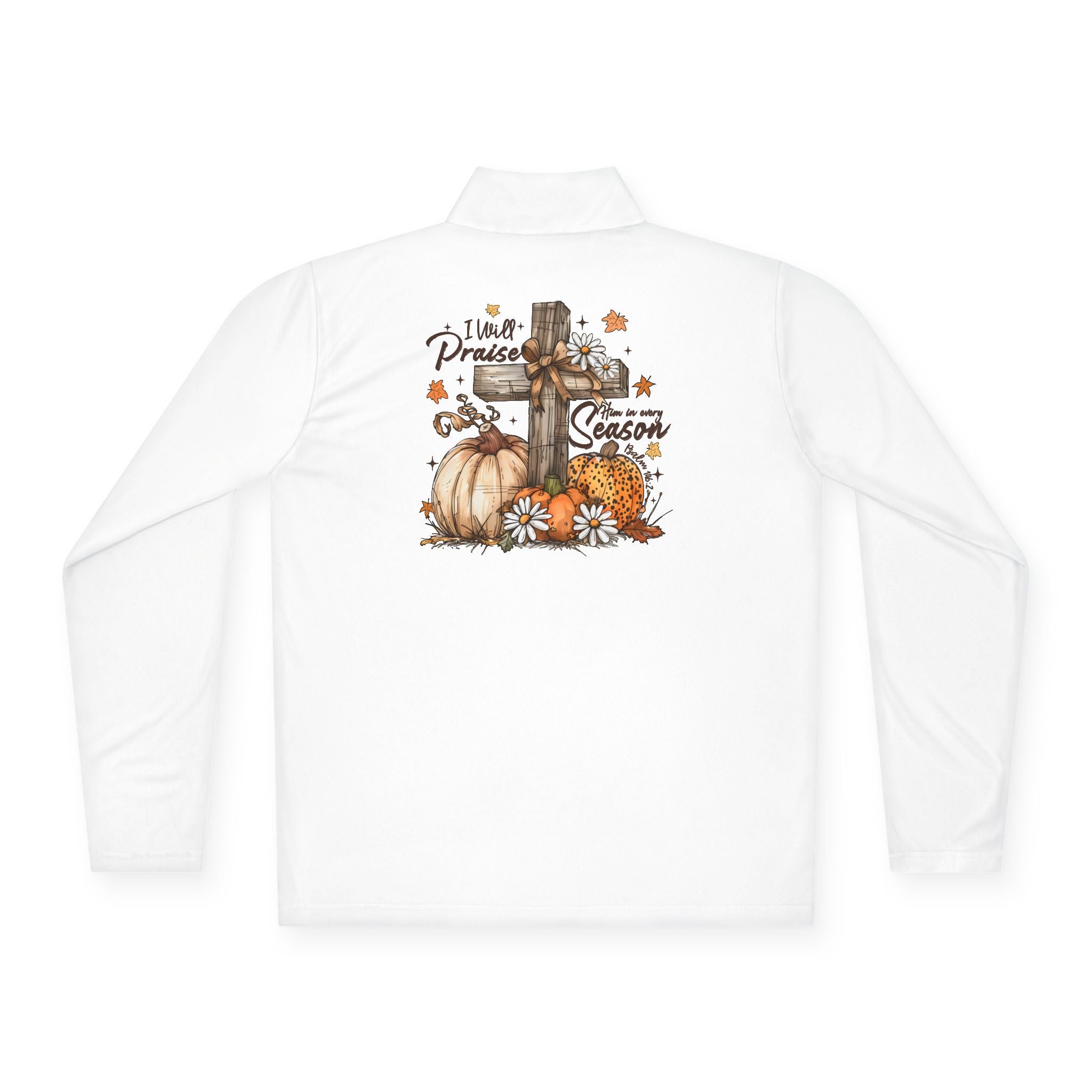 Autumn Cross & Pumpkins Quarter-Zip Pullover
