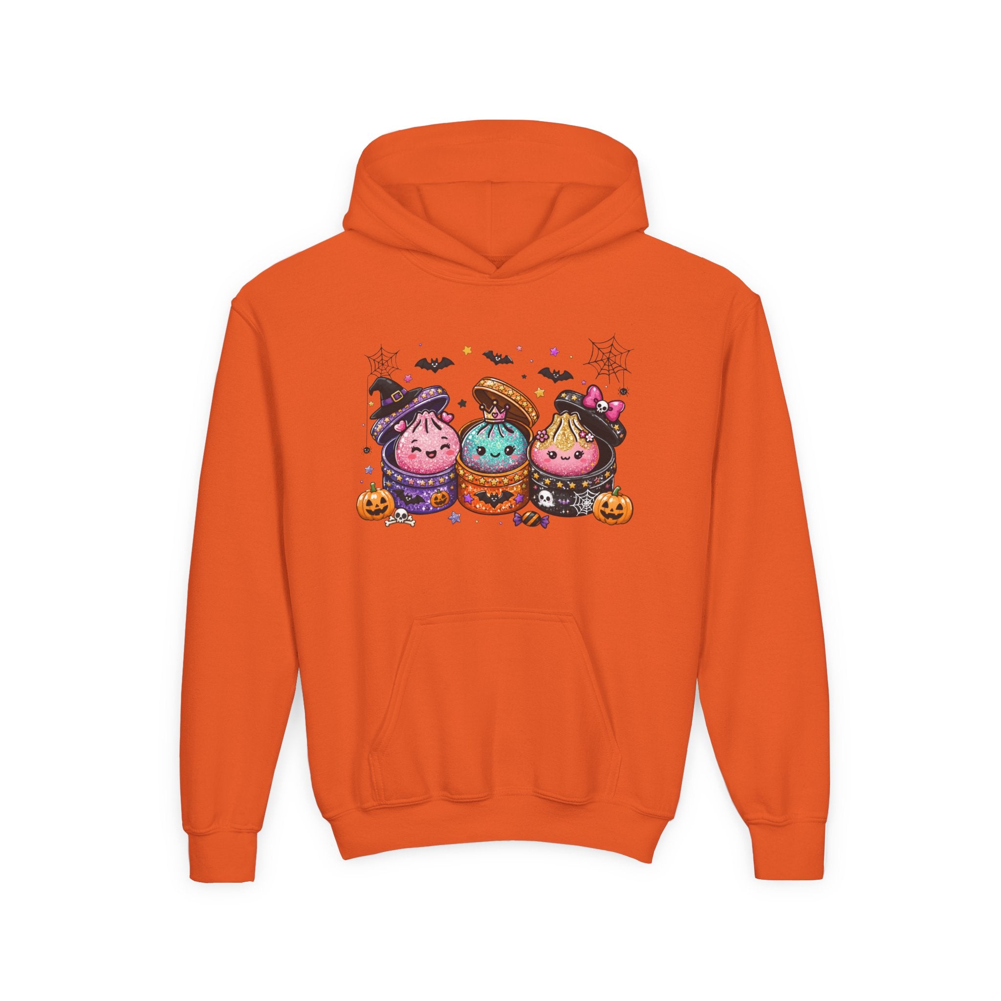 Youth Halloween Truffle Trio Hoodie — Cute Trick-or-Treat Pumpkin Kids Sweatshirt
