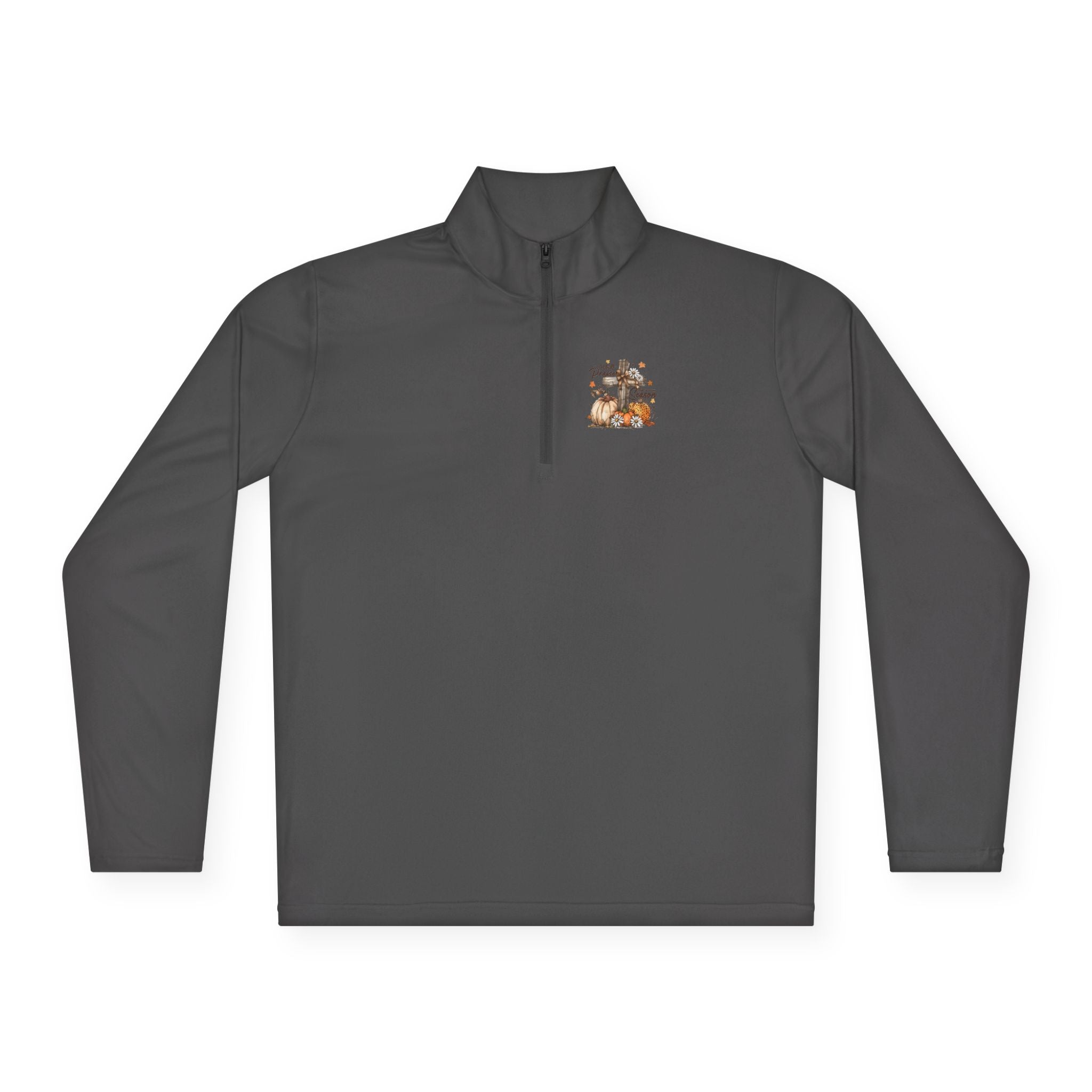 Autumn Cross & Pumpkins Quarter-Zip Pullover