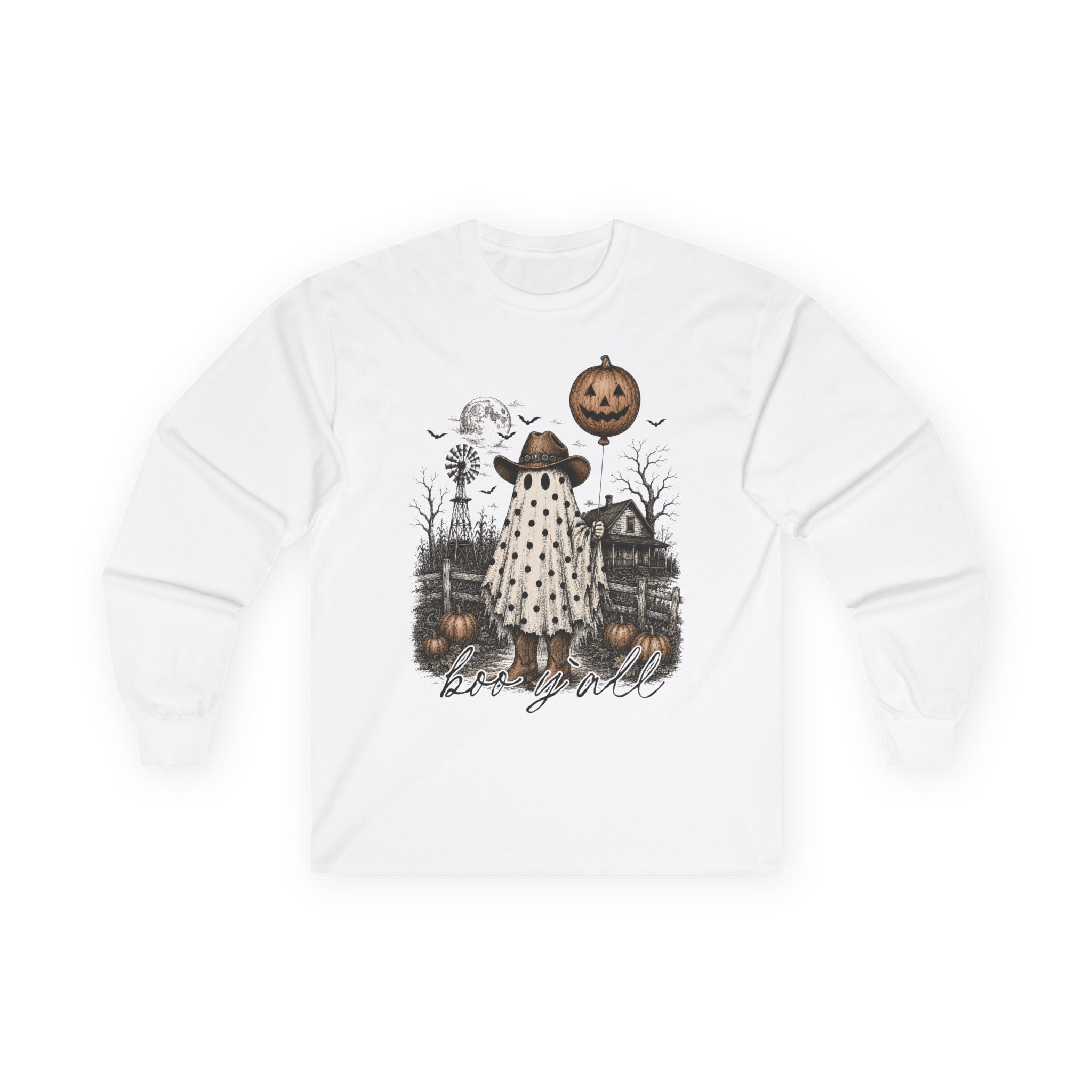 Halloween Ghost Girl Long Sleeve Tee