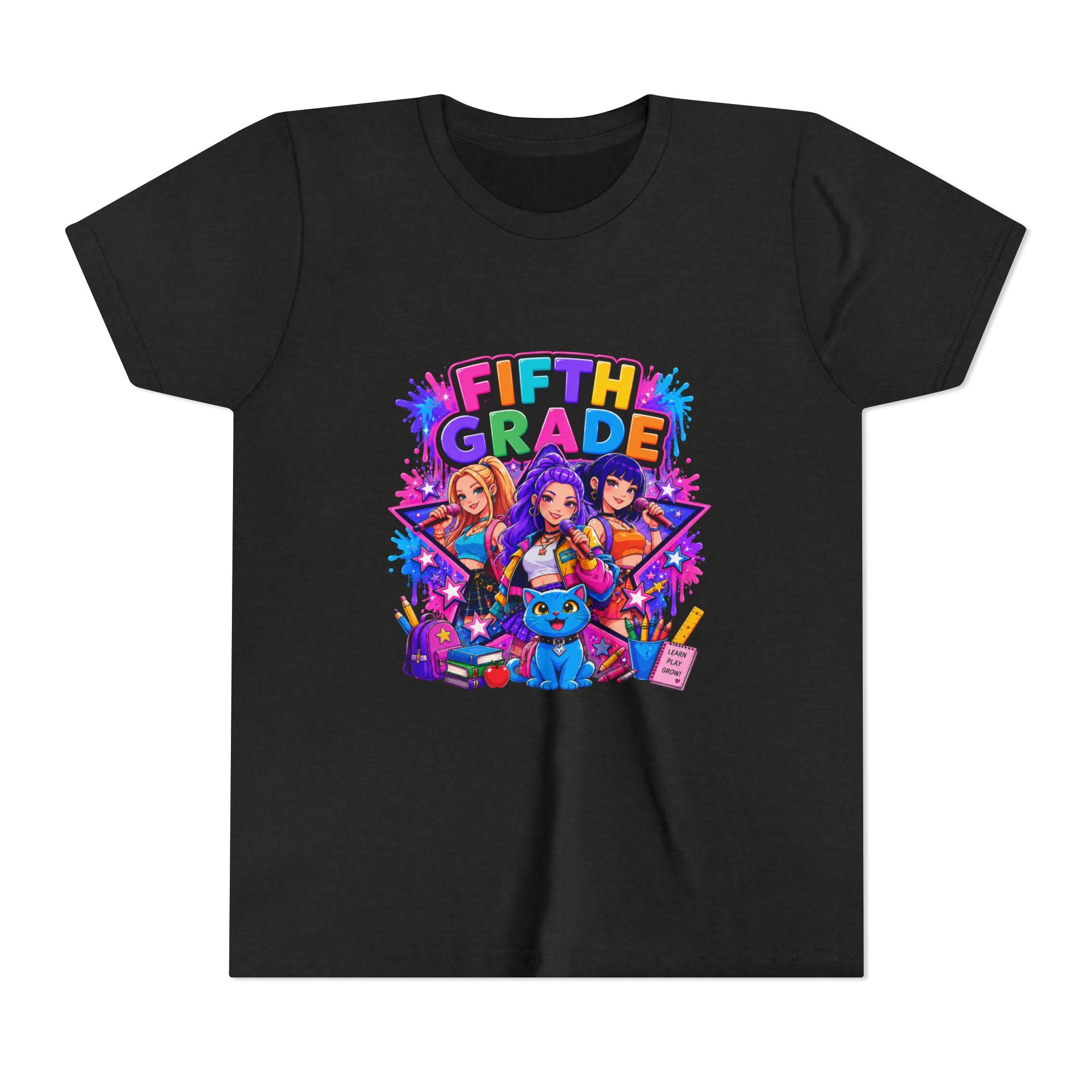 Fifth Grade Kids Tee – Colorful Back-to-School Graphic Shirt for Girls & Boys