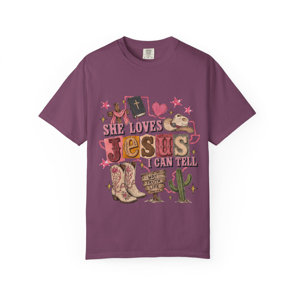 She Loves Jesus Western Graphic T-Shirt