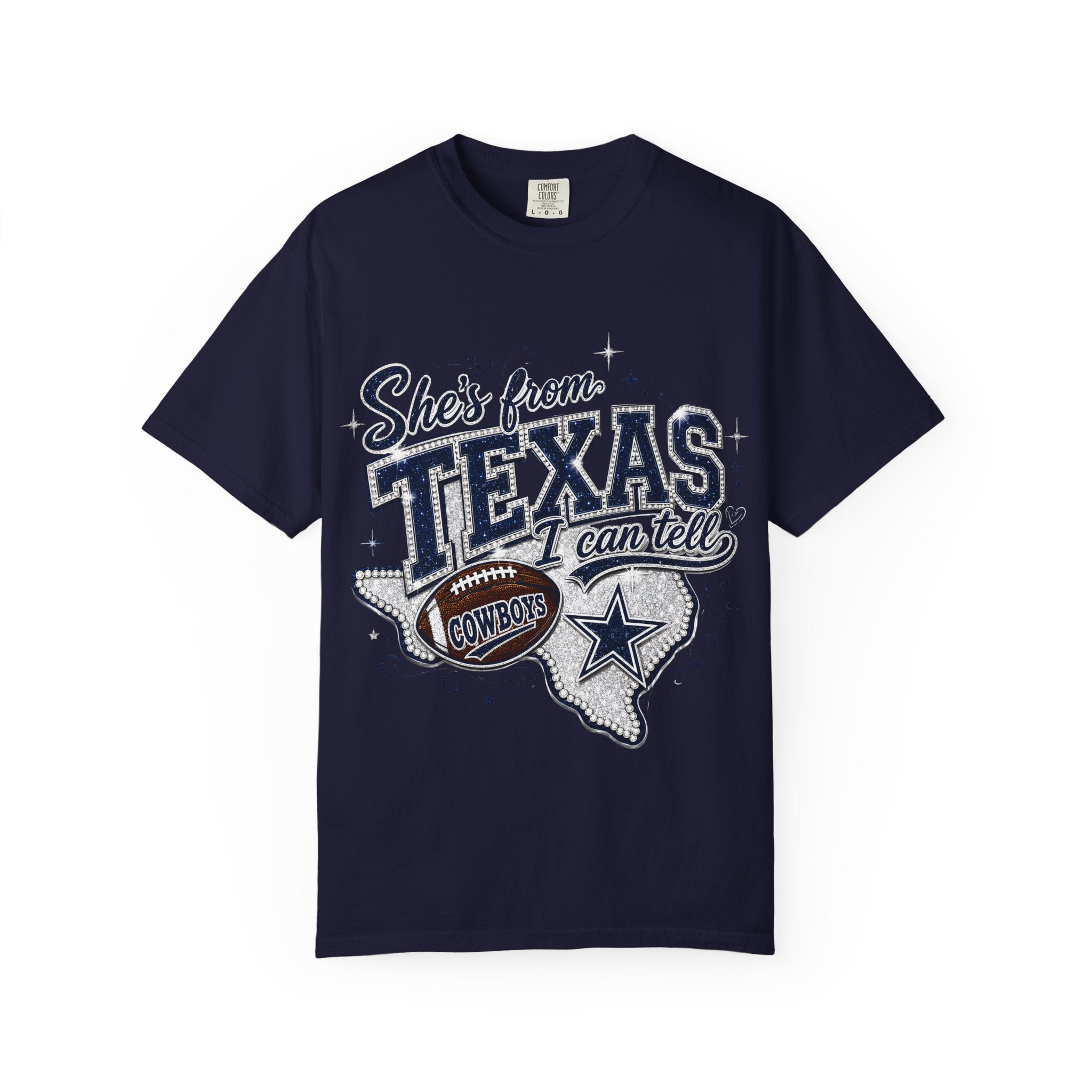 She's From Texas I Can Tell Tee — Dallas Cowboys Vintage Football Graphic T-Shirt