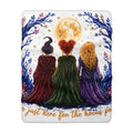 Hocus Pocus Sherpa Blanket — Three Witches Moonlit Cozy Throw