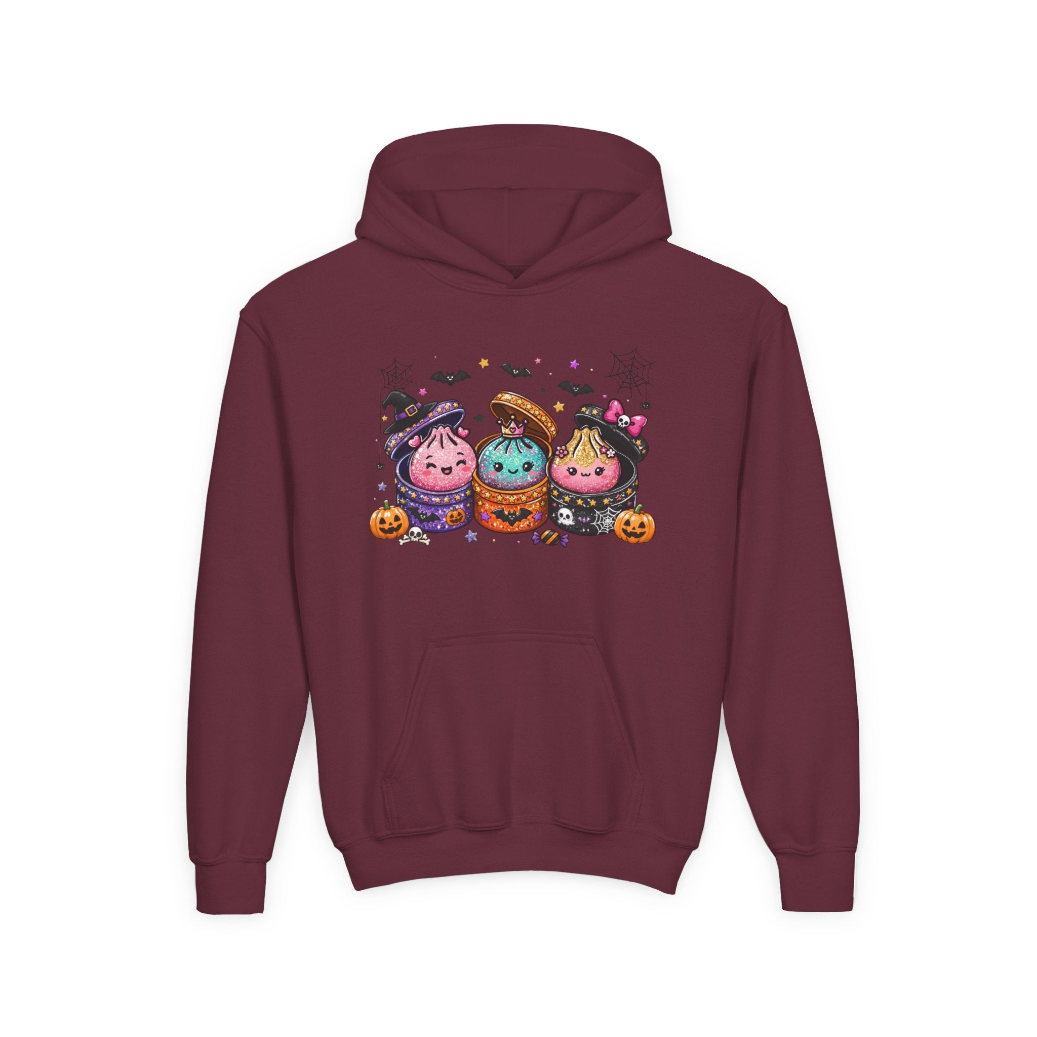 Youth Halloween Truffle Trio Hoodie — Cute Trick-or-Treat Pumpkin Kids Sweatshirt