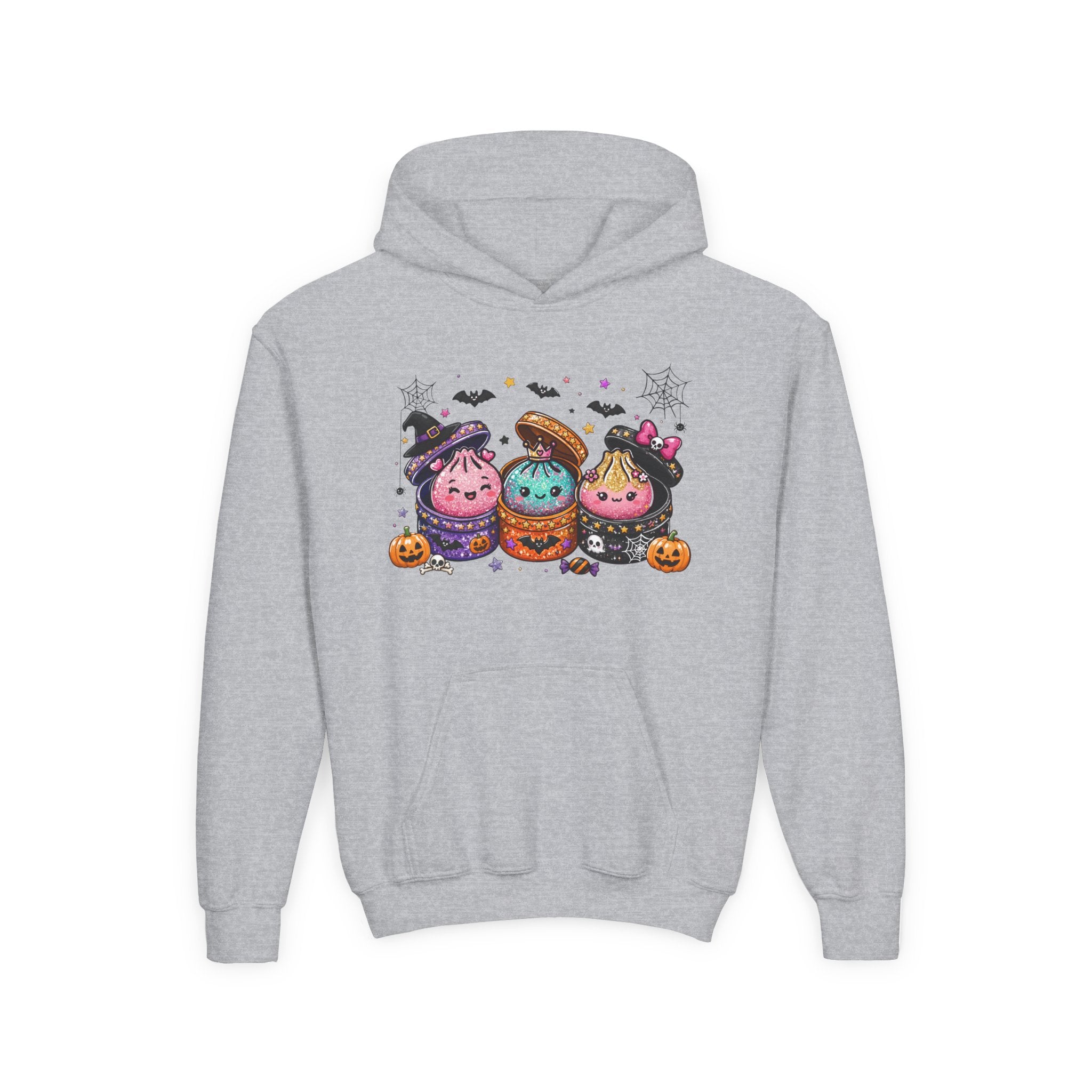 Youth Halloween Truffle Trio Hoodie — Cute Trick-or-Treat Pumpkin Kids Sweatshirt