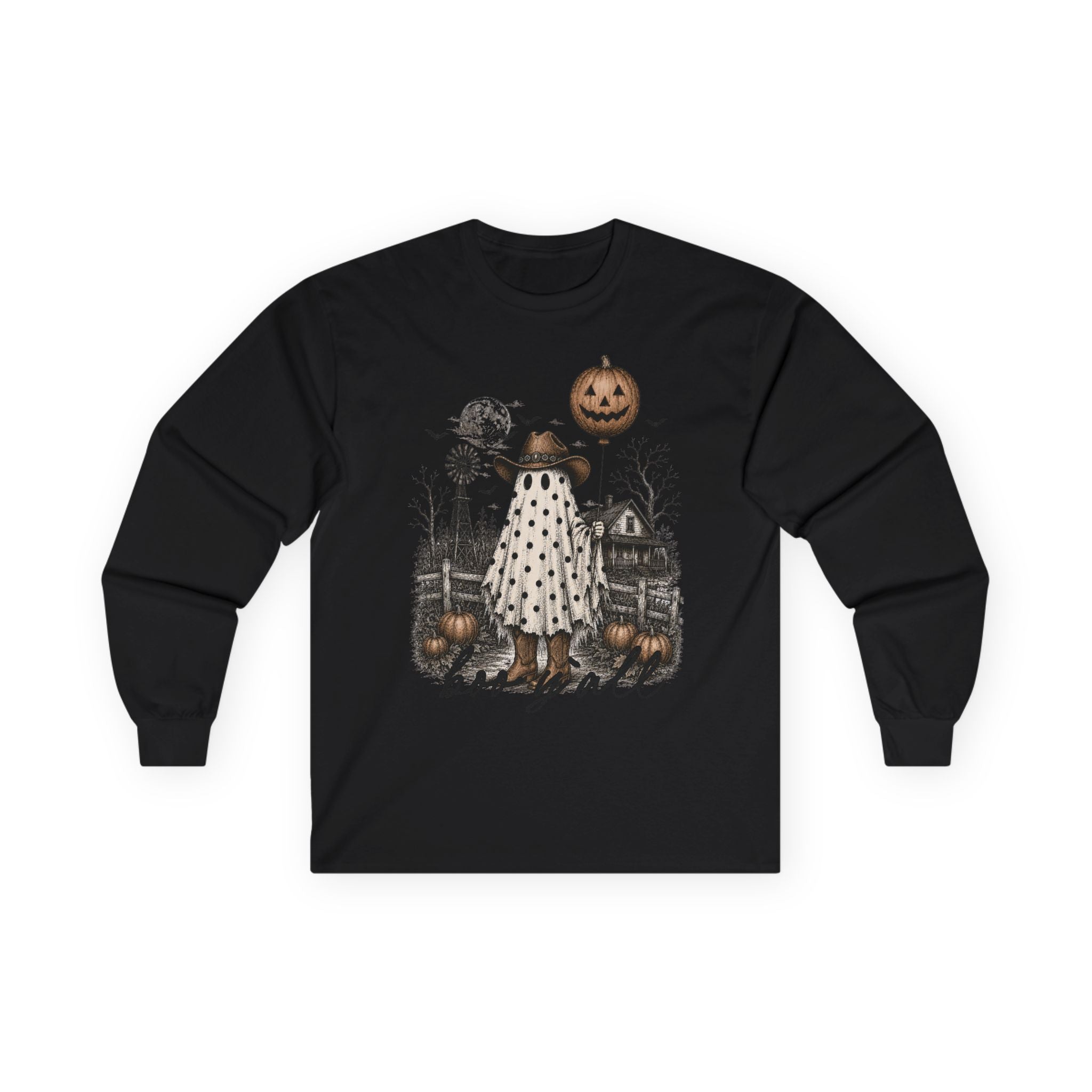 Halloween Ghost Girl Long Sleeve Tee