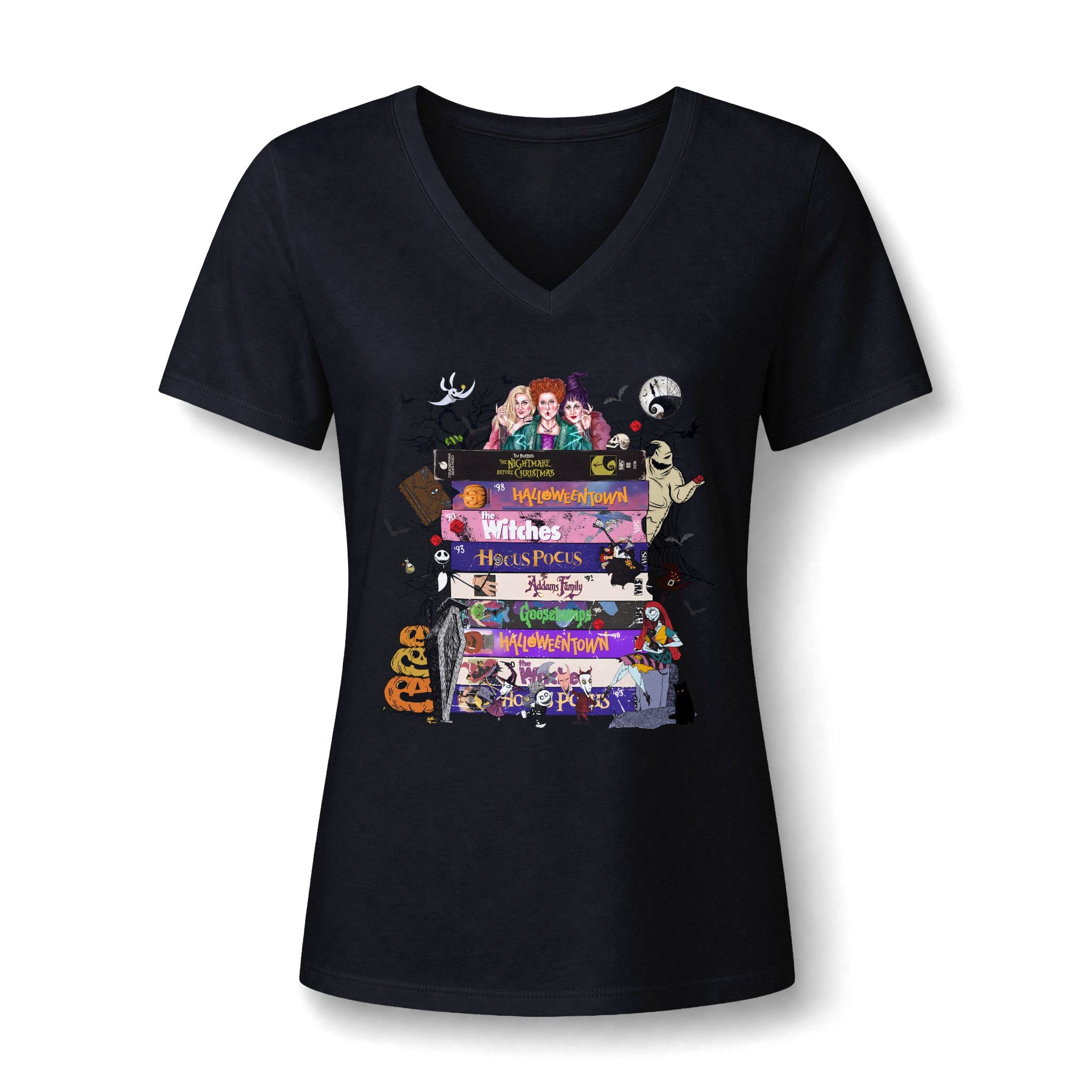 Book Stack V-Neck Tee