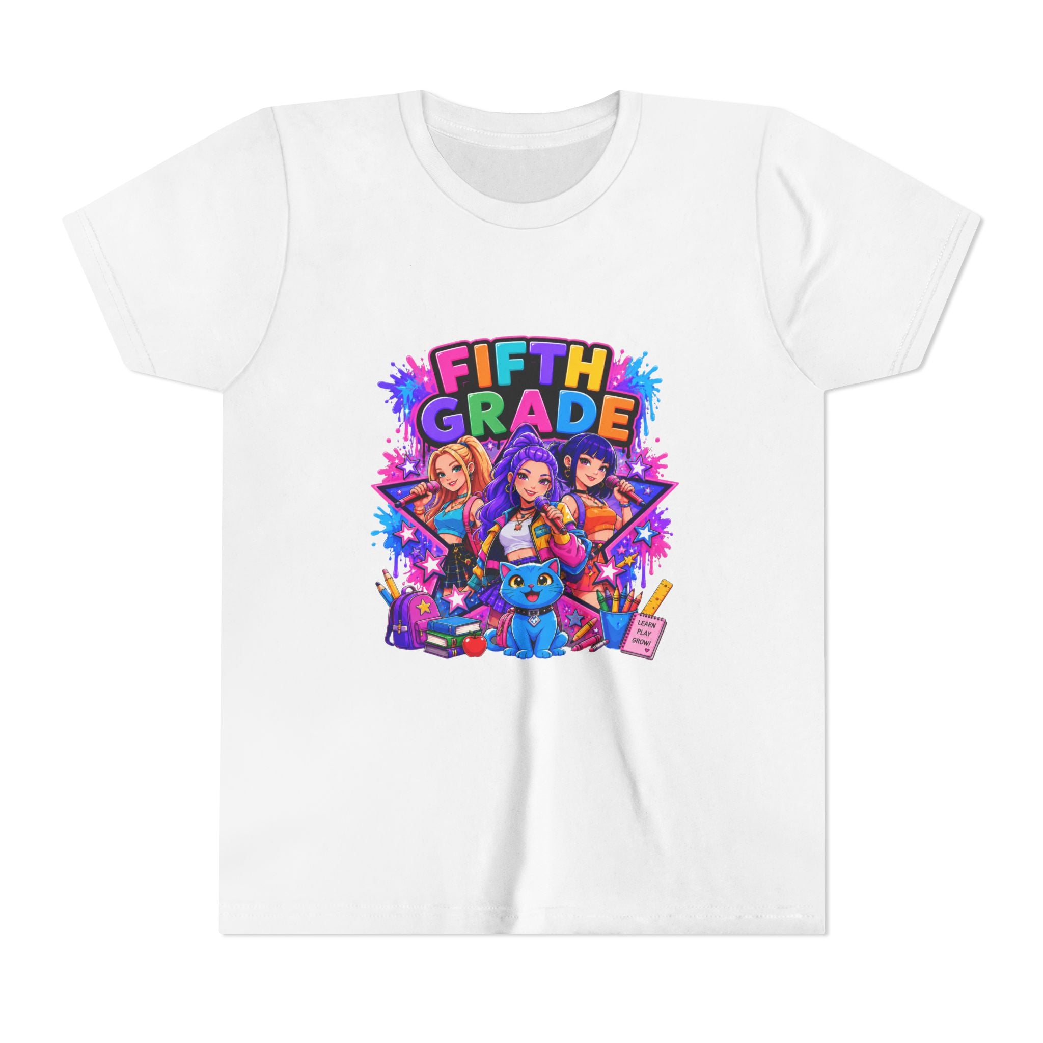 Fifth Grade Kids Tee – Colorful Back-to-School Graphic Shirt for Girls & Boys