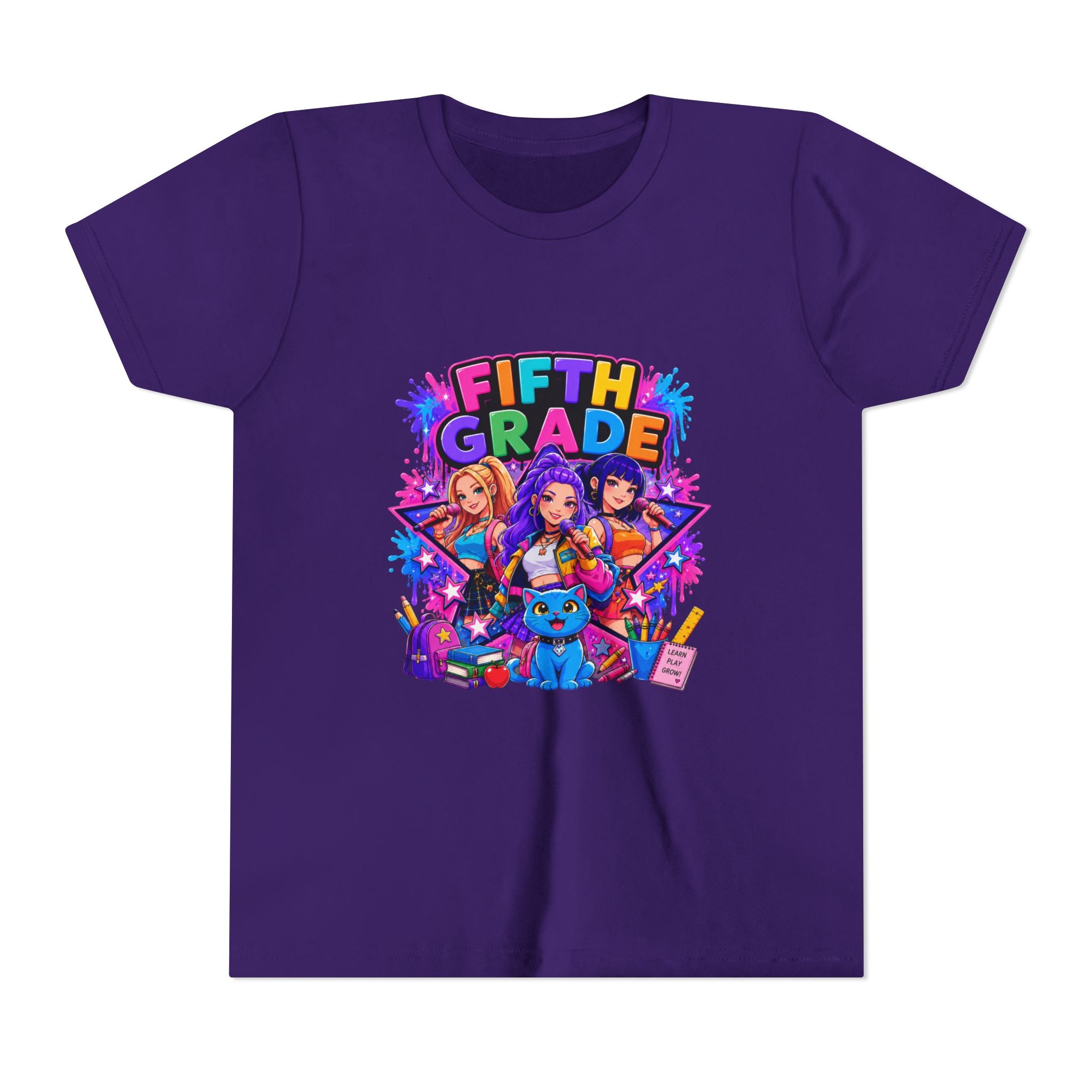 Fifth Grade Kids Tee – Colorful Back-to-School Graphic Shirt for Girls & Boys