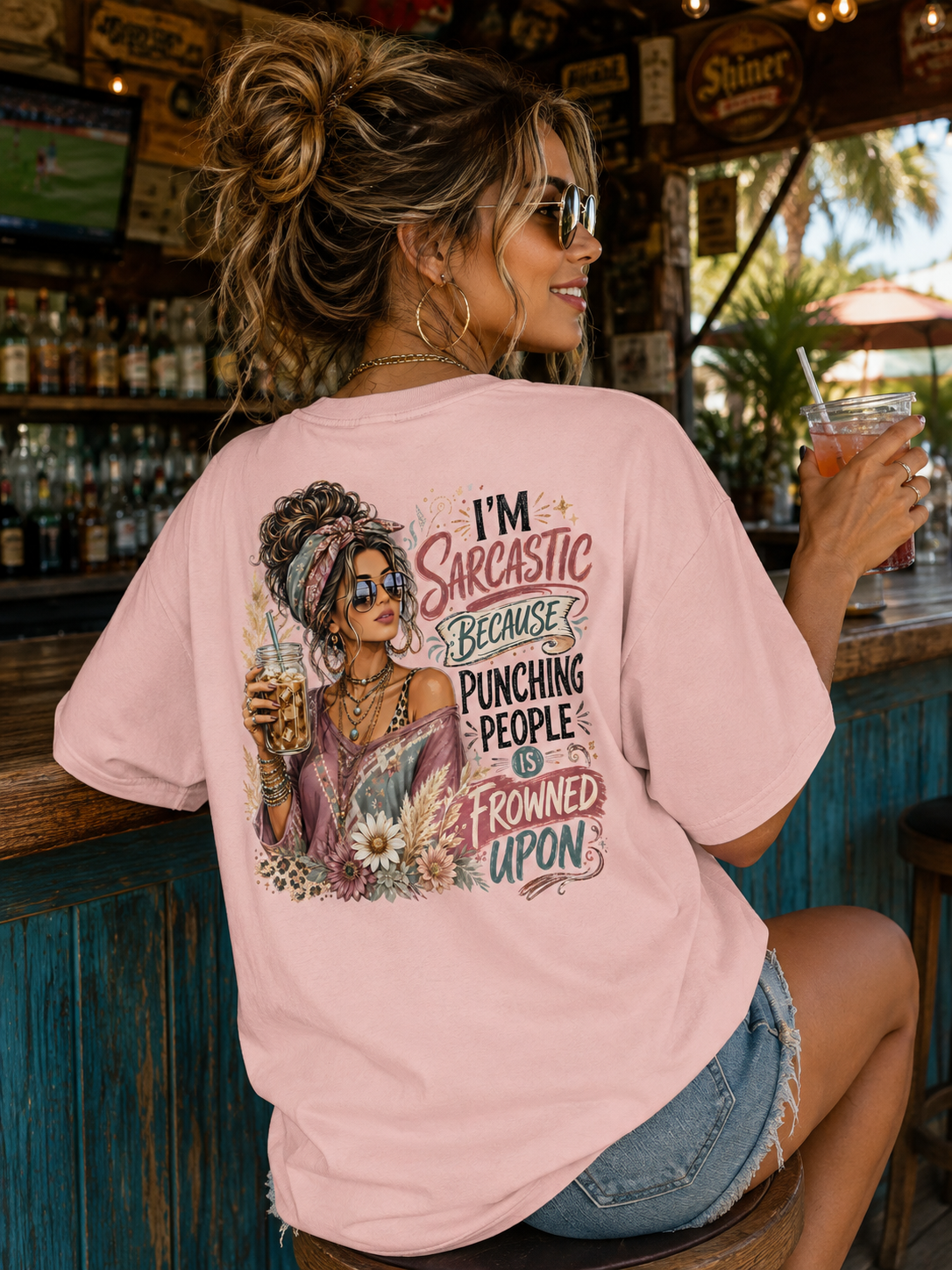 Sarcastic Woman Graphic Tee - Oversized Boxy Shirt